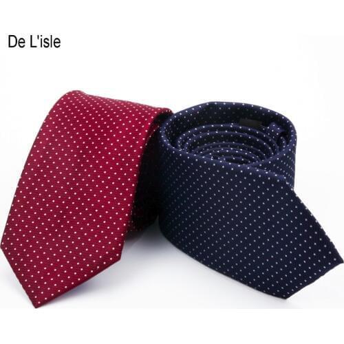 Premium 7cm Jacquard Polka Dots Silk Necktie Handmade Business Tie Men Gift