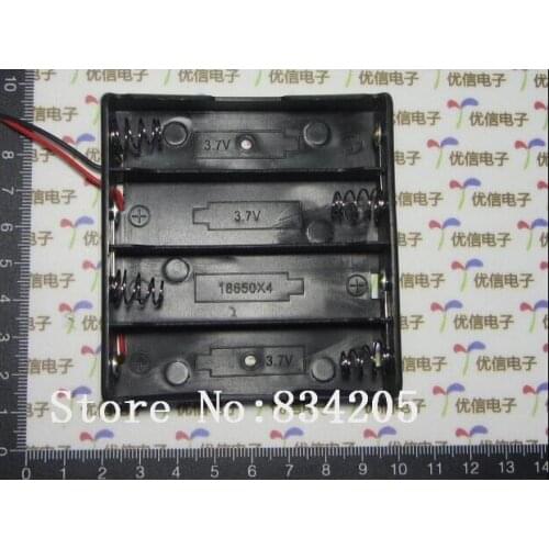 Free shipping 18650 *4 Battery holder (4 - 18650 batteries) connector