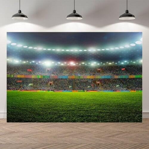 SeekPro Sports Banner Football Stadium Lightening Grassland Baby Birthday Boy Backdrop Vinyl Photography Background Photo Studio