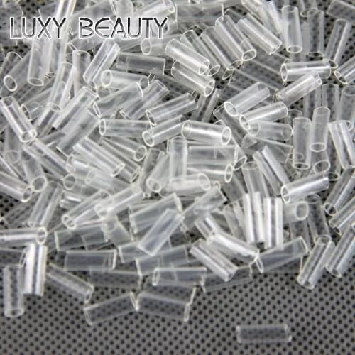 500pcs Hair Extensions Heat Shrink Tubes Without adhesive Transparent Color 2.5*10mm Fusion Hair Accessories tools