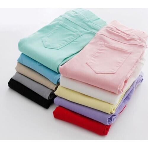 Spring Summer Fashion Children Pants Candy Color Pencil Girls Pants Trousers Girls Pant