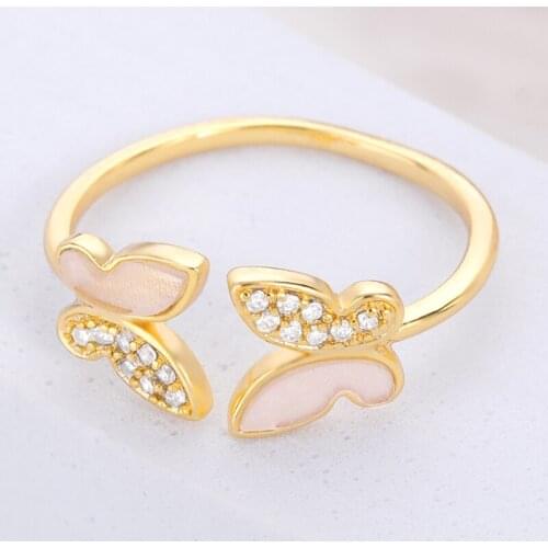 Vintage Boho Crystal Butterfly Rings For Women Zircon Open Finger Ring Set Wedding Party Jewelry Gifts Accessories