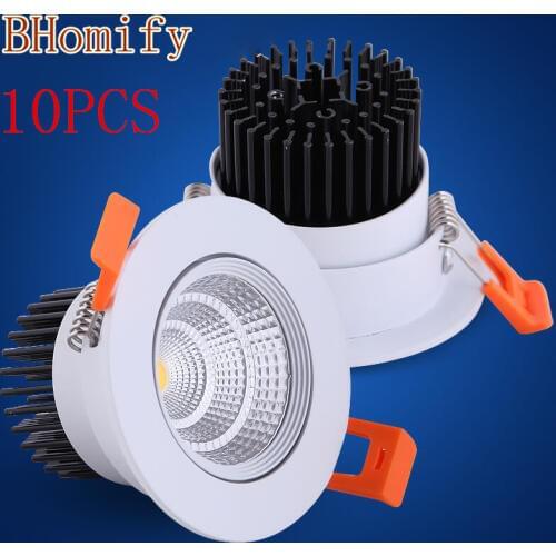 10PCS Recessed LED COB Ceiling Downlight 5W 7W 10W 15W 20W 25W Dimmable led ceiling Lamp Cellular reflector LED Spot lights