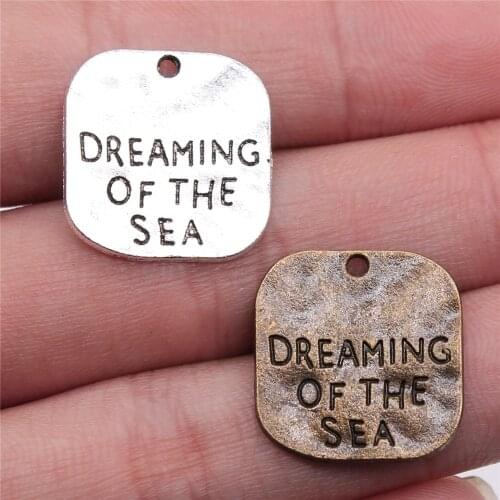 WYSIWYG 10pcs 19mm Pendant Dreaming Of The Sea Dreaming Of The Sea Square Charm Plates Dreaming Of The Sea Pendants