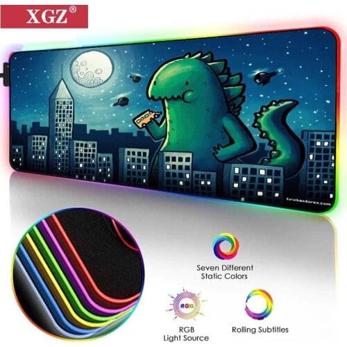 XGZ Cartoon RGB Mouse Pad, LED Rubber Pad for Notebook Computer Peripheral Accessories, Game Console PC Non-slip 400X900X3 Csgo