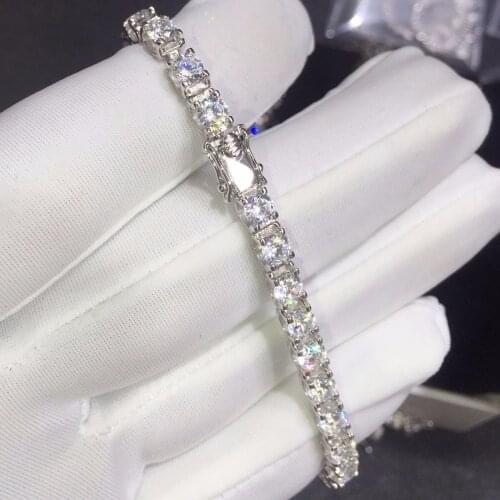 TB258 Luxury 6 carat sona Simulated Gem bracelets,925 sterling silver bracelets,charm bracelets tennis bracelet