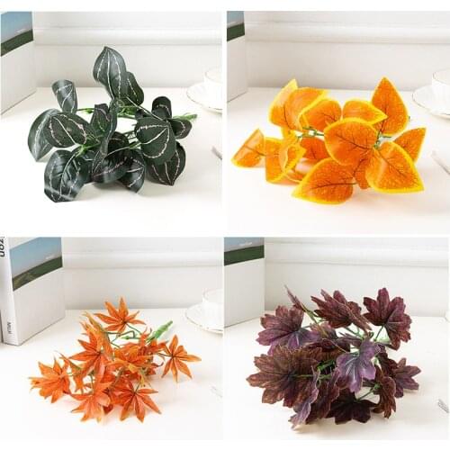 1 Bouquet/18 leaves Artificial Silk Palm Monstera Leaves Plant for Hawaii Luau Party Decorations Beach Wedding Table Decoration