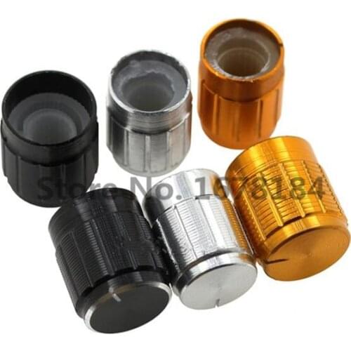 100PCS Aluminum Alloy 13*17mm 15*17mm Potentiometer 13*17 15*17 Knob Rotation Switch Volume Control Knob Black Silvery