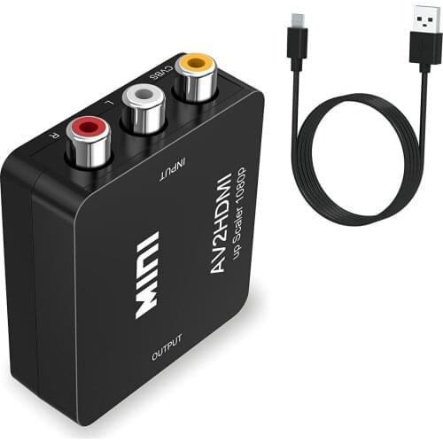 1080P 720P Video Converter RCA AV/CVBS To HDMI-Compatible Adapter Composite AV2HDMI-Compatible Converter 3RCA HDMI Cable