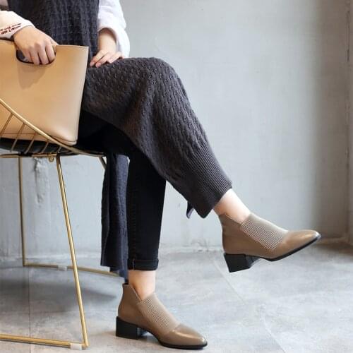 2021 New Autumn Women Shoes Women Boots Winter Ankle Boots for Women Zapatos De Mujer Womens Chunky Boots