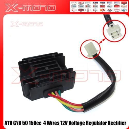 4 Wires 12V Voltage Regulator Rectifier ATV GY6 50 150cc Scooter Moped JCL NST TAOTAO barretter