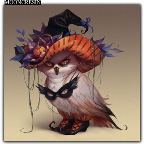 5D Diy Diamond Painting Cross Stitch Owl With Hat & Shoes Needlework Diamond Embroidery Full Round Mosaic Decoration Resin Kits