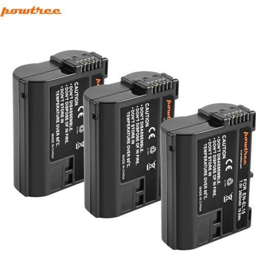 Powtree 2800mAh EN-EL15 ENEL15 EN EL15 Camera Battery For Nikon DSLR D600 D610 D800 D800E D810 D7000 D7100 D7200 EN L15