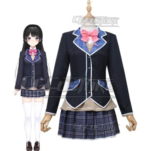Anime Vtuber Tsukino Mito Youtuber Cosplay Costume Ichikara School Uniform Dresses Christmas Halloween Free shipping CG622