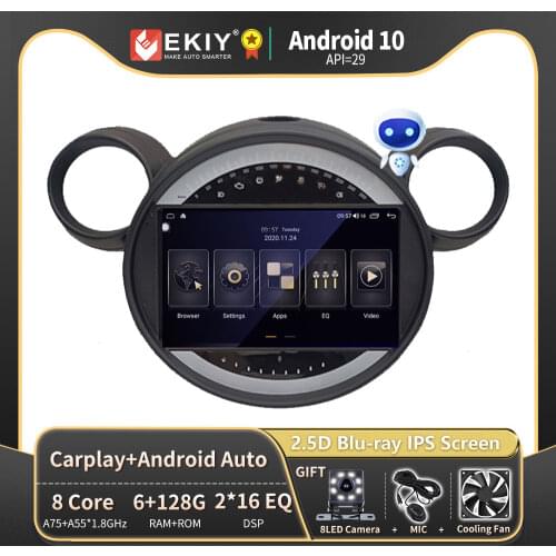 EKIY 6+128G Android Autoradio For BMW MINI Paceman Countryman R56 R60 2007-2014 Car Radio Multimedia 1280*720 IPS Navigation GPS