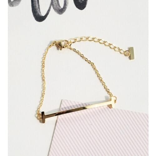 YUN RUO Letter T Simling Bracelet Woman Birthday Gift Rose Gold Color Fashion 316 Titainum Steel Jewelry Not Fade Drop Shipping