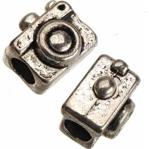 Beads Fit Snake Chains Bangles Charms Custome Jewels Make Vintage Silver Big Hole Camera 3D Metal Jewelry Findings 11*10mm 20pcs