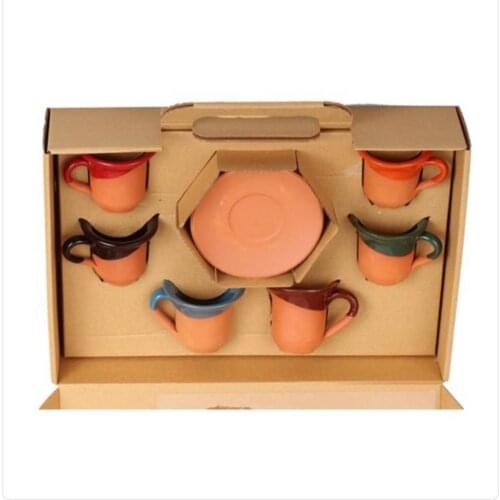 Cappadocia Mud 6'lı Turkish coffee Cup Set (Mixed Color)