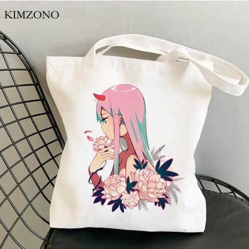 Darling in the Franxx shopping bag cotton recycle bag shopper canvas tote bag shoping net ecobag reusable cabas