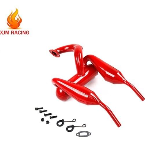 Double Exhaust Pipe for 1/5 Losi 5ive-T ROFUN ROVAN LT KM-X2 DDT FID Racing Truck Rc Car Toys Parts