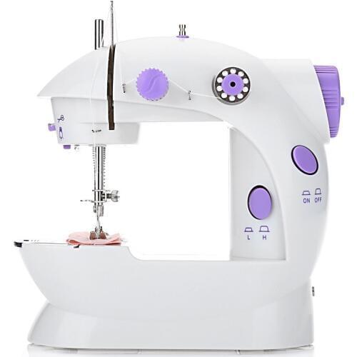 Eu Plug Mini Electric Handheld Sewing Machine Dual Speed Adjustment With Light Foot AC220V Double Threads Pedal Sewing Machine
