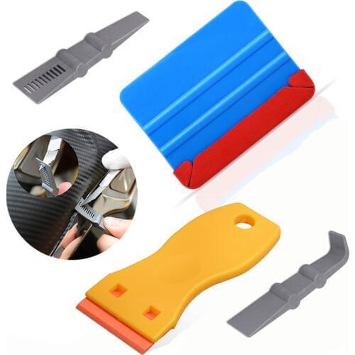 FOSHIO Vinyl Car Wrap Carbon Fiber Fabric Cloth Squeegee Scraper Car Sticker Film Razor Scraper Window Tint Kit Car Accessories