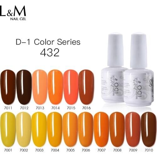 NEW IDO UV Led Gel Nail Polish 15ml Set 12 pcs Summer Neon Gelpolish Soak Off Art Nails Manicure Gel Lacquer 432 Color