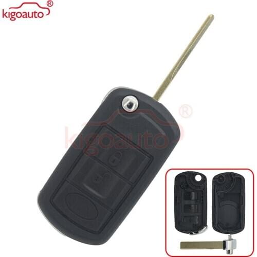 Kigoauto Flip key shell HU92 blade 3 button for Landrover LR3 LR4 Rangerover 2007 2008 2009 2010