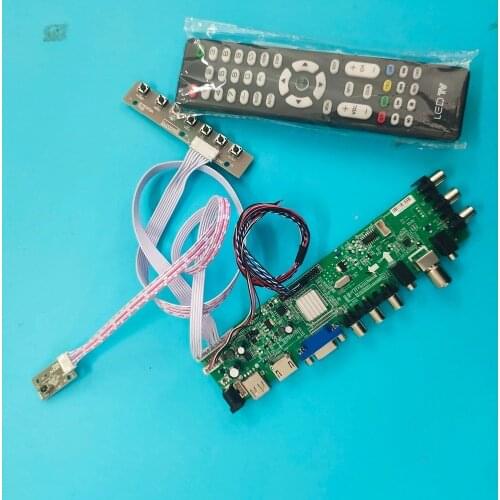 Kit for B173RW01 V2 B173RW01 DVB-T DVB-T2 40pin 1600X900 Signal controller board digital TV LVDS USB HDMI VGA AV LED 17.3"
