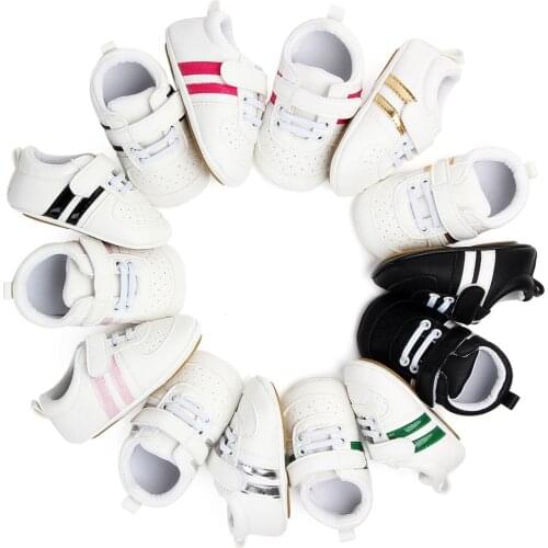 New Sneakers Newborn Baby Crib Sport Shoes Boys Girls Infant Lace up Soft Sole shoes