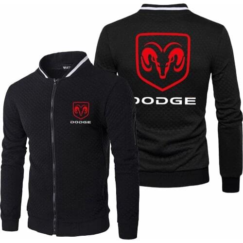 2021 New Spring Autumn Mens Dodge Logo Jacket Long Sleeve Sportswear Casual Zipper Hoody Male Sweatshirts Tops