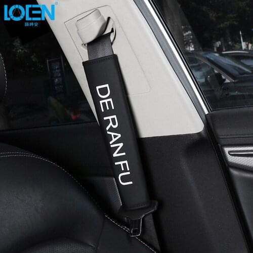 LOEN 1 Pair Leather Car Seat belt cover Car Seat Belt Pads Harness Safety Shoulder Strap Back Pack Cushion Covers For Kids