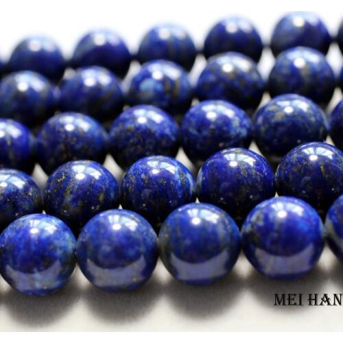 Meihan natural lapis lazuli 10mm & 12mm smooth round loose beads for bracelet jewelry DIY making or gift