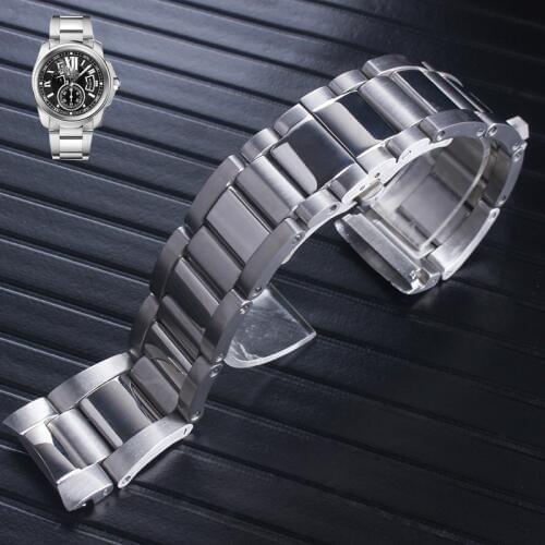 Metal Watch Bracelets Men High Quality Stainless Steel 23mm Watchbands Fashion Women Watch Strap Band for fit Cartier Calibre de