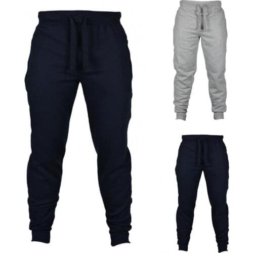 50%HOTMen Jogger Solid Color Drawstring Plush Thick Warm Pants Sweatpants Trousers