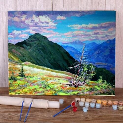 Landscape Mount Streminos DIY Painting By Numbers Package Acrylic Paints 40*50 Canvas Pictures Wall Paintings Handiwork