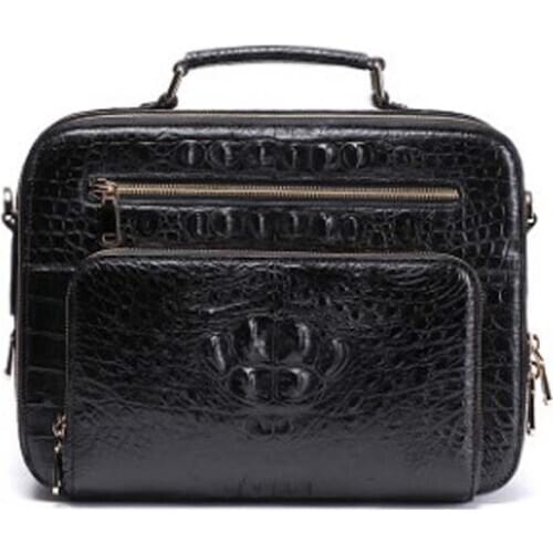 Ourui new crocodile leather men briefcase black Genuine crocodile leather men bag male men handbag