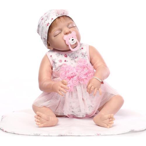 NPK fake baby full silicone sleeping dolls reborn 23" reborn babies toys dolls bebes reborn menina bonecas real true looking