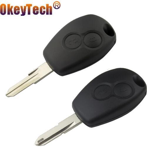 OkeyTech Remote Key Shell For Renault Duster Clio DACIA 3 Twingo Logan Sandero Modus For Nissan 2 Buttons Car Alarm Key Case