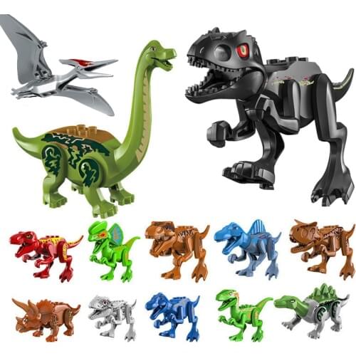 Jurassic Dinosaur Park Indominus Rex DIY Blocks Dinosaurs Tyrannosaurus Rex Models Building Block Kids Toys Creator Animals