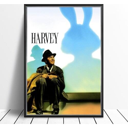 Harvey (1951) Poster Classic Movie Retro James Stewart Cinema Print Art Gift