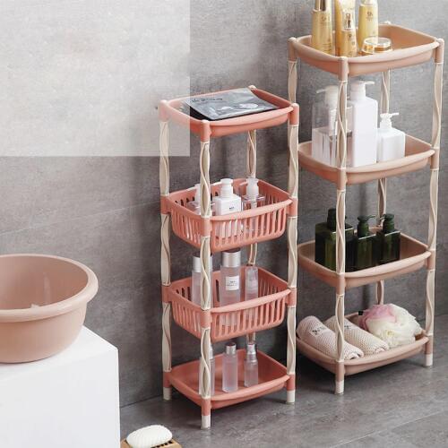 Plastic Multipurpose Shelf Removeable Rack Bathroom Kitchen Storage Easy Asembly Storage Rack Shelf organizador baño