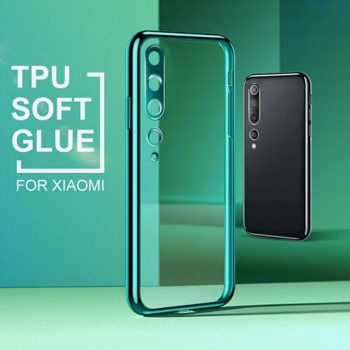 Plating transparent case For xiaomi mi 10 pro mi10 xiaomi10 10pro xiomi mi10pro protection camera silicone phone cover coque