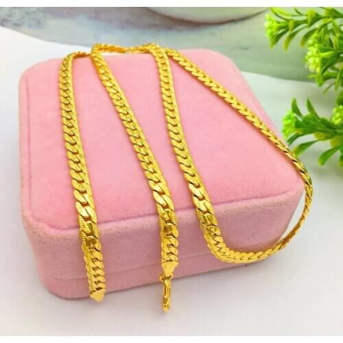 LUXURY 14K YELLOW GOLD NECKLACE JEWELRY FOR MEN WEDDING ENGAGEMENT STATEMENT SNAKE CHAIN NECKLACE ELEGANT PARTY BIRTHDAY GIFTS