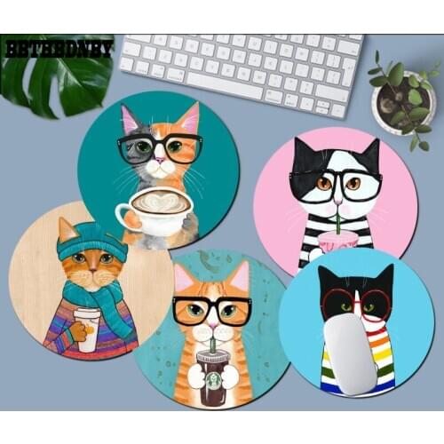 Cute Coffee Milk Drink Bottle Cat Soft Rubber Professional Gaming Mouse Pad gaming Mousepad Rug For PC Laptop Notebook