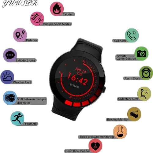Smart Watch Men And Women Fitness Tracker Full Touch Screen Heart Rate Detection Waterproof Smartwarch Multiple Languages E3