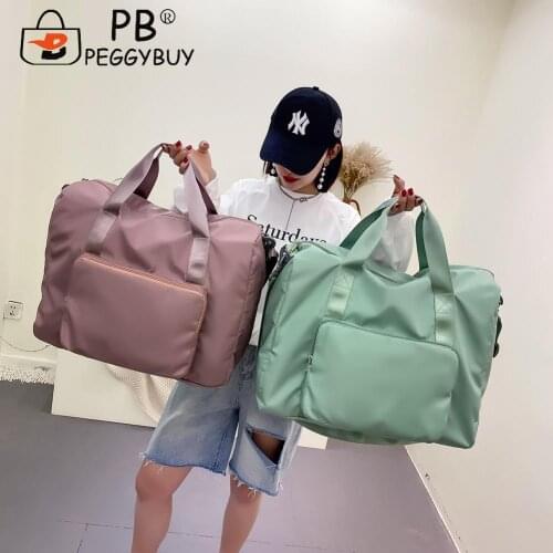 Fashion Unisex Foldable Fitness Travel Luggage Handbags Portable Oxford Cloth Waterproof Large Capacity Shoulder Crossbody Bag