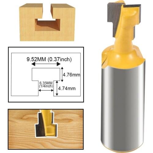 1pcs T-Slot Router Bit 1/2" Shank Diameter 3/8" Blade Width Router Bits For Wood Carbide Alloy Milling Machine