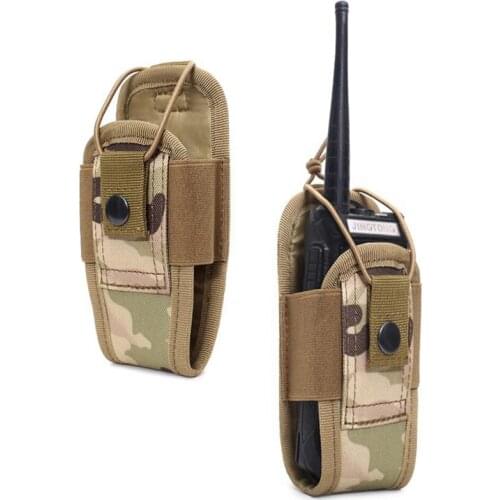 Tactical Radio Pouch MOLLE Interphone Holder Case Military Walkie Talkies Holster Tool Bag for Outdoor Hunting Training