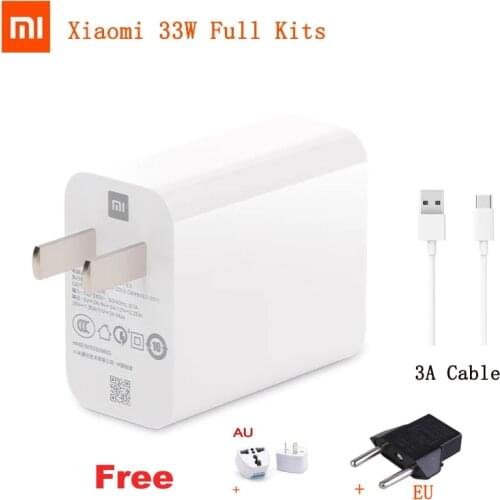 33W Charger Xiaomi US Turbo Charge Original type C cable For Xiaomi redmi note 9 pro POCO X3 nfc Mi 10 9 9t pro note 10 10X LITE